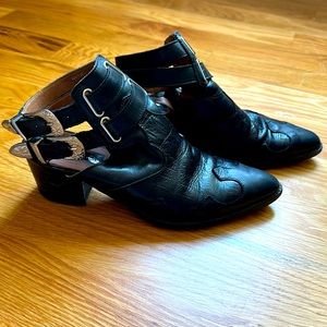 Topshop western style bootie, black, size 39